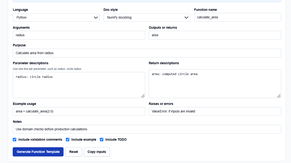 Close-up of documentation style selection and validation options on ScholarTool.